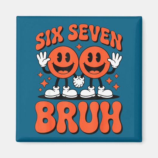 Funny Six Seven 6 7 Meme Valentine Hearts Valentin Magnet (Vorne)