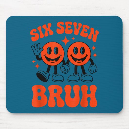 Funny Six Seven 6 7 Meme Valentine Hearts Valentin Mousepad (Vorne)