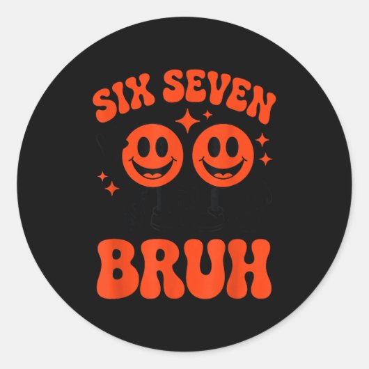Funny Six Seven 6 7 Meme Valentine Hearts Valentin Runder Aufkleber (Vorderseite)