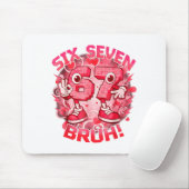 Funny Six Seven Bruh 67 Brainrot Meme Valentine's Mousepad (Mit Mouse)
