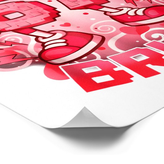 Funny Six Seven Bruh 67 Brainrot Meme Valentine's Poster (Ecke)