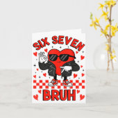 Funny Six Seven Bruh 6 7 Meme Valentines Heart Boy Karte (Gelbe Blume)