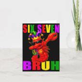 Funny Six Seven Bruh Mardi Gras 6 7 Meme Crawfish Karte (Vorderseite)