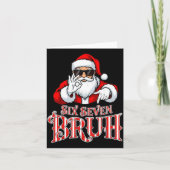 Funny Six Seven Bruh Santa Meme Christmas 67 Karte (Vorderseite)
