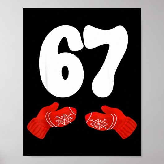 Funny Six Seven Christmas Pajamas Meme Gen Alpha 6 Poster (Vorne)