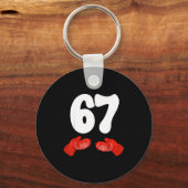 Funny Six Seven Christmas Pajamas Meme Gen Alpha 6 Schlüsselanhänger (Vorderseite)