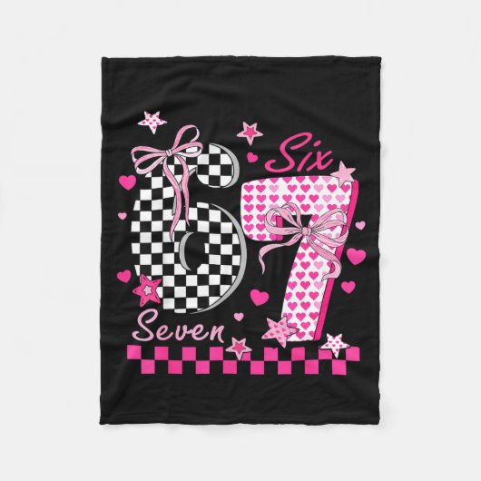 Funny Six Seven Coquette 6 7 Meme Men Women Valent Fleecedecke (Vorderseite)