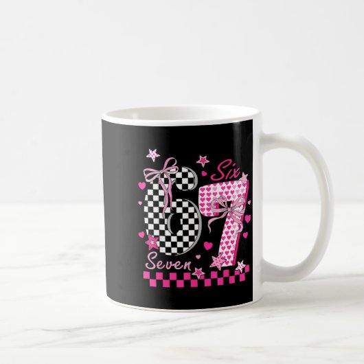 Funny Six Seven Coquette 6 7 Meme Men Women Valent Kaffeetasse (Rechts)