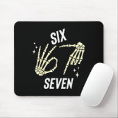 Funny Six Seven Gen Alpha Slang Meme 6 7 Skeleton Mousepad (Mit Mouse)
