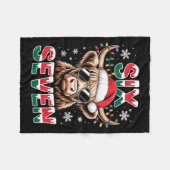 Funny Six Seven Highland Cow Christmas 67 Cool Xma Fleecedecke (Vorderseite (Horizontal))