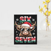 Funny Six Seven Highland Cow Christmas 67 Cool Xma Karte (Gelbe Blume)