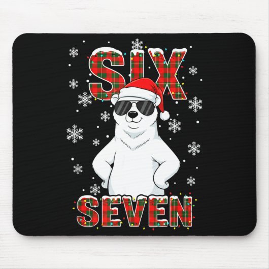Funny Six Seven Lar Bear Christmas 67 Santa Hat Wi Mousepad (Vorne)