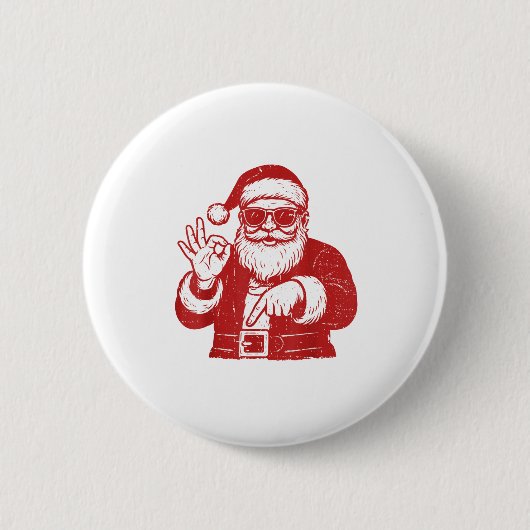 Funny Six Seven Meme 67 Christmas Brainrot Santa C Button (Vorderseite)