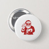 Funny Six Seven Meme 67 Christmas Brainrot Santa C Button (Vorne & Hinten)