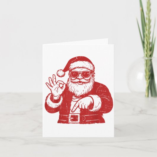 Funny Six Seven Meme 67 Christmas Brainrot Santa C Karte (Vorderseite)
