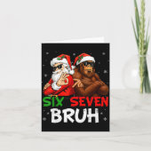 Funny Six Seven Meme 6 7 Bruh Santa Bigfoot Christ Karte (Vorderseite)