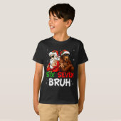 Funny Six Seven Meme 6 7 Bruh Santa Bigfoot Christ T-Shirt (Vorne ganz)
