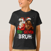 Funny Six Seven Meme 6 7 Bruh Santa Bigfoot Christ T-Shirt (Vorderseite)