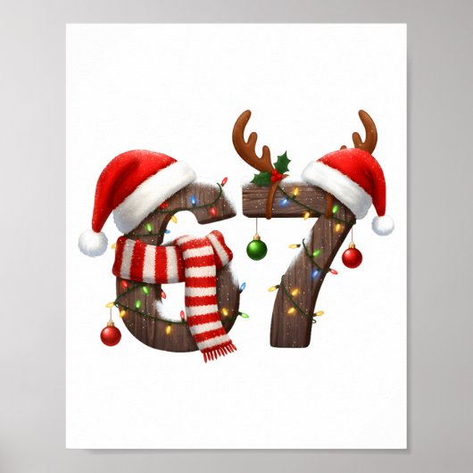 Funny Six Seven Meme 6-7 Xmas 67 Christmas Lights  Poster (Vorne)