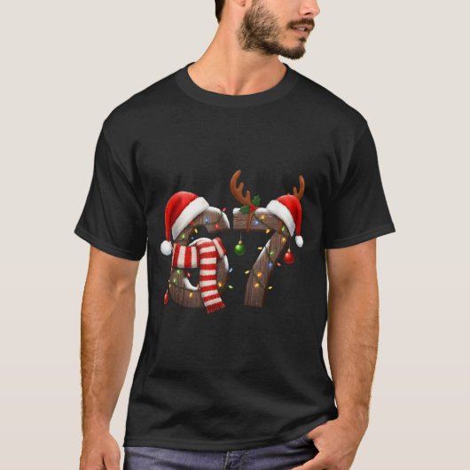 Funny Six Seven Meme 6-7 Xmas 67 Christmas Lights  T-Shirt (Vorderseite)