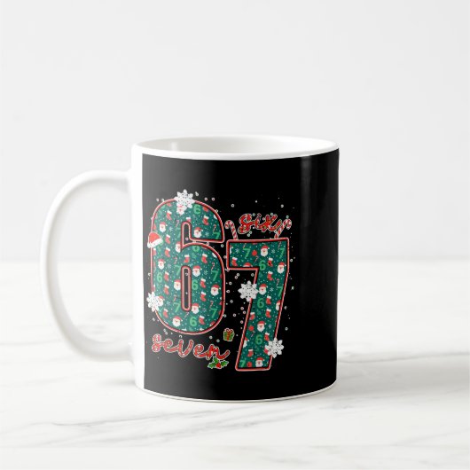 Funny Six Seven Meme Christmas 67 Xmas Holiday 6 7 Kaffeetasse (Links)