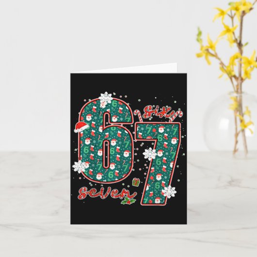 Funny Six Seven Meme Christmas 67 Xmas Holiday 6 7 Karte (Gelbe Blume)