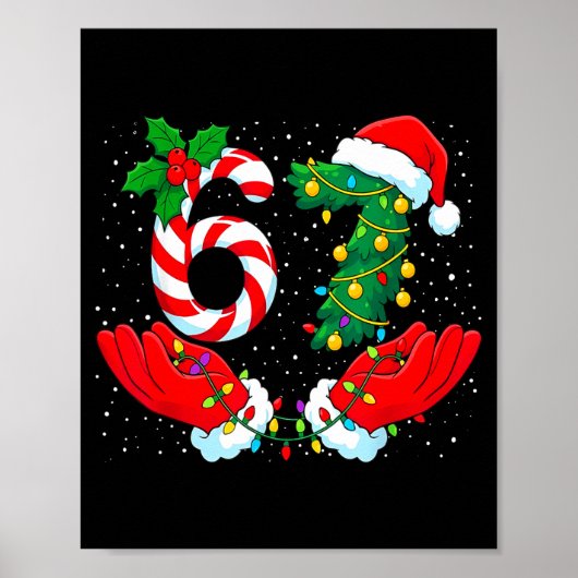 Funny Six Seven Meme Christmas 67 Xmas Men Women K Poster (Vorne)