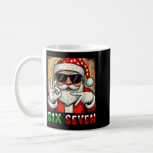 Funny Six Seven Meme Christmas Cool Santa Saying 6 Kaffeetasse (Links)