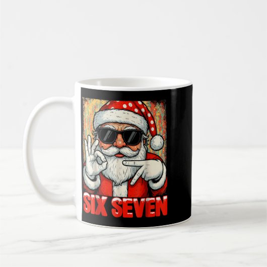 Funny Six Seven Meme Christmas Cool Santa Saying 6 Kaffeetasse (Links)