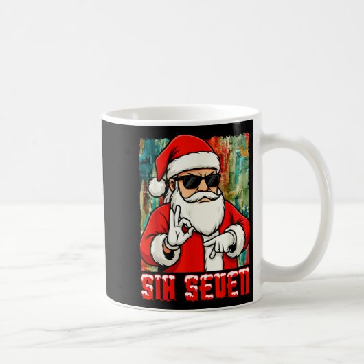 Funny Six Seven Meme Christmas Cool Santa Saying 6 Kaffeetasse (Rechts)