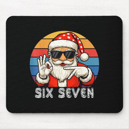 Funny Six Seven Meme Christmas Cool Santa Saying 6 Mousepad (Vorne)