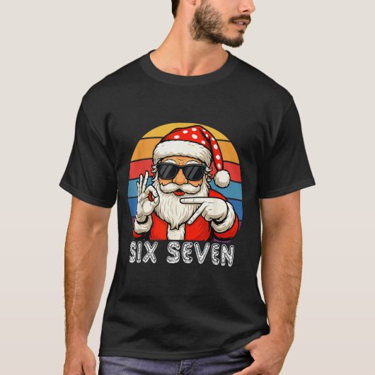 Funny Six Seven Meme Christmas Cool Santa Saying 6 T-Shirt (Vorderseite)