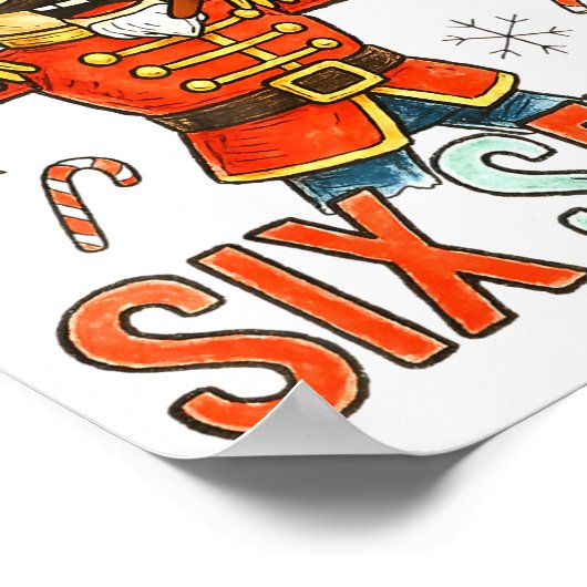 Funny Six Seven Meme Christmas Nutcracker Men Wome Poster (Ecke)