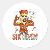 Funny Six Seven Meme Christmas Nutcracker Men Wome Runder Aufkleber (Vorderseite)