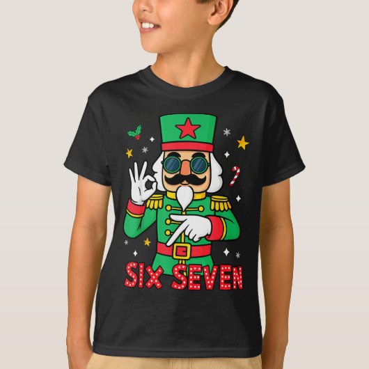 Funny Six Seven Meme Christmas Nutcracker Saying 6 T-Shirt (Vorderseite)