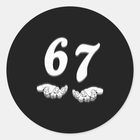 Funny Six Seven Meme Hands Gesture Gen Alpha Slang Runder Aufkleber (Vorderseite)