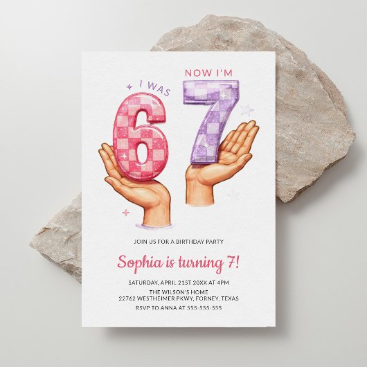 Funny Six Seven Meme Trendy 67 Kids Birthday Einladung