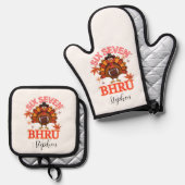 Funny Six Seven Meme Turkey Bruh,Postcard Ofenhandschuh & Topflappen-Set (Vorderseite/Rückseite)