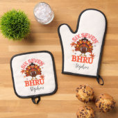 Funny Six Seven Meme Turkey Bruh,Postcard Ofenhandschuh & Topflappen-Set (Oben Unten)