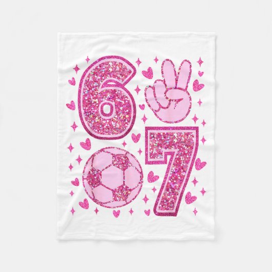 Funny Six Seven Soccer Valentines Day Men Women Ki Fleecedecke (Vorderseite)