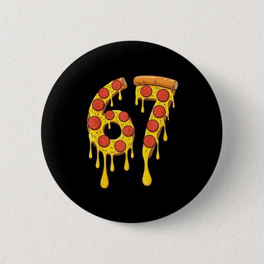 Funny Six Seven Zza 67 Number Button (Vorderseite)