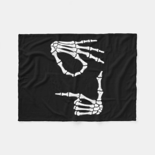 Funny Six Siven 6 7 Meme 67 Skeleton Hand Hallowee Fleecedecke (Vorderseite (Horizontal))