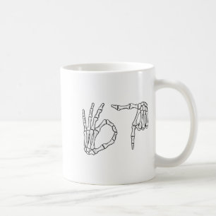 Funny Six Siven 6 7 Meme 67 Skeleton Hand Hallowee Kaffeetasse
