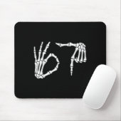 Funny Six Siven 6 7 Meme 67 Skeleton Hand Hallowee Mousepad (Mit Mouse)