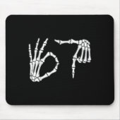 Funny Six Siven 6 7 Meme 67 Skeleton Hand Hallowee Mousepad (Vorne)