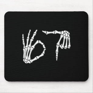 Funny Six Siven 6 7 Meme 67 Skeleton Hand Hallowee Mousepad