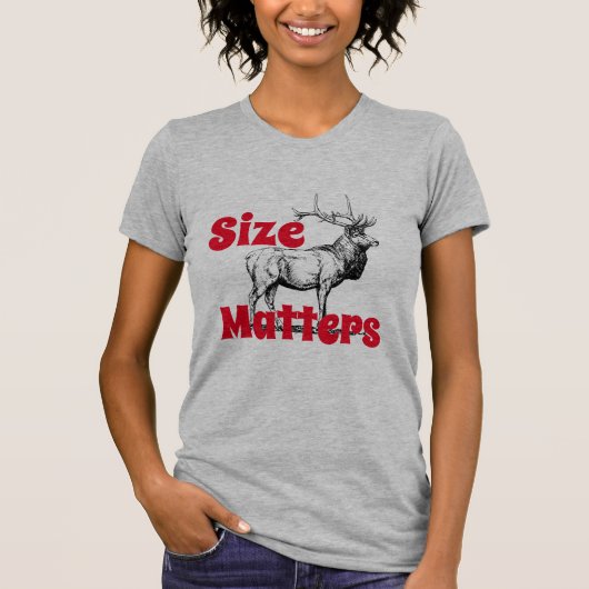 Funny "Size Matters" Elch mit Big Rack T-Shirt (Vorderseite)