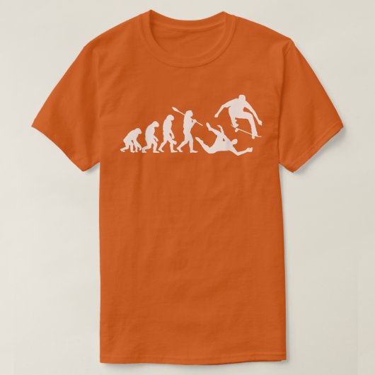 Funny Skateboard Evolution für Skateboarder T-Shirt (Design vorne)