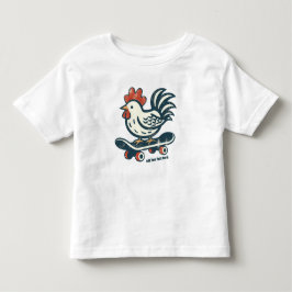 Funny Skateboard Farm Hähnchen Personalisiert Kleinkind T-shirt