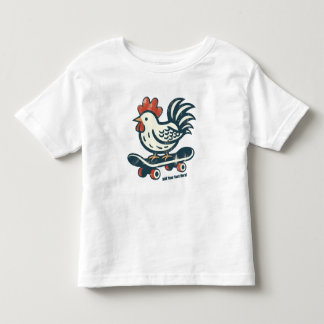 Funny Skateboard Farm Hähnchen Personalisiert Kleinkind T-shirt